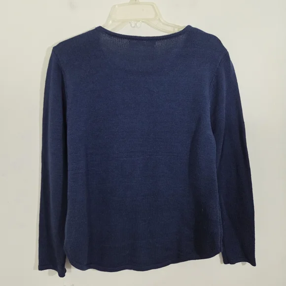 NWT Lulu B Anchor Sweater Size Medium Nautical Navy Blue Boat Coastal Preppy - Picture 9 of 13